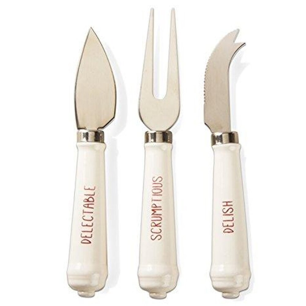 Delish Delectable Scrumptious Cheese Utensils Set of 3